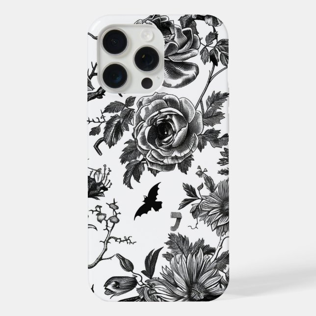 iPhone Funda de Halloween blanco y negro optimizado para  (Reverso )