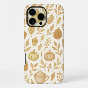 iPhone 16 Pro Max Funda de teléfono de oro elegante para otoño