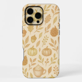 iPhone 16 Pro Max Funda de teléfono de oro elegante para otoño