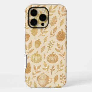 iPhone 16 Pro Max Funda de teléfono de oro elegante para otoño