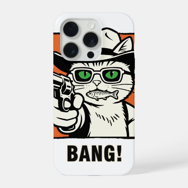 iPhone Funda de teléfono para gato vaquero (Reverso )