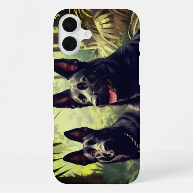 iPhone Funda de teléfono para perros artísticos (Reverso )