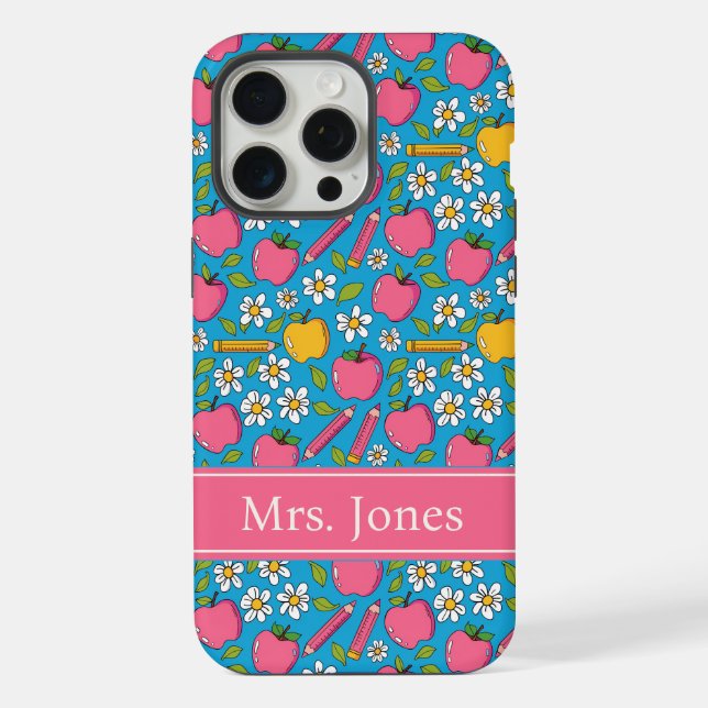 iPhone Funda de teléfono para profesora linda | Nombre pe (Reverso )
