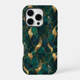 iPhone 16 Pro Funda dura geométrica abstracta de lujo para iPhon