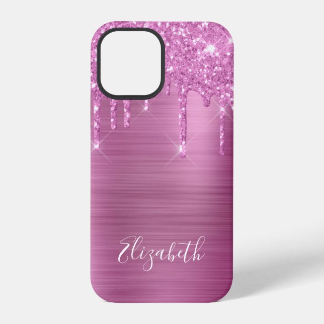 iPhone Funda Monograma con Brillo Rosa Case-Mate para iPh (Reverso )