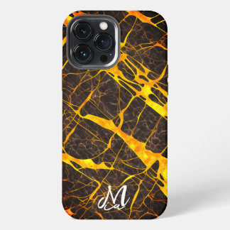 Funda Para iPhone 13 Pro Max Funda Monograma Negro y Amarillo para iphone13 pro