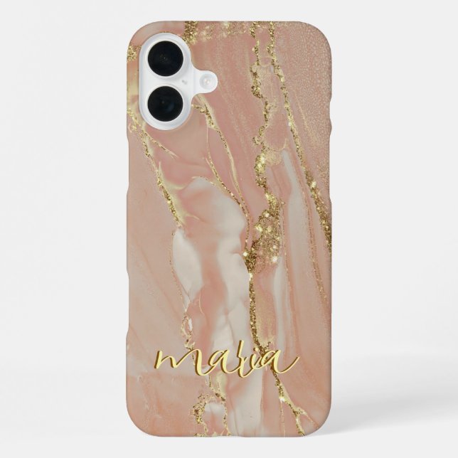 iPhone Funda monogramada chic de tinta de alcohol para iP (Reverso )