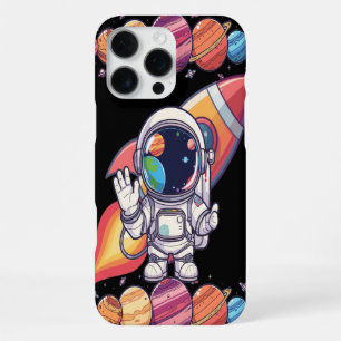 iPhone 16 Pro Max Funda negra para teléfono Cosmic Phone con tema es