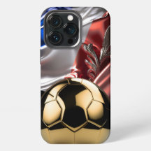 Funda para I-Phone de balón de fútbol metálico dor