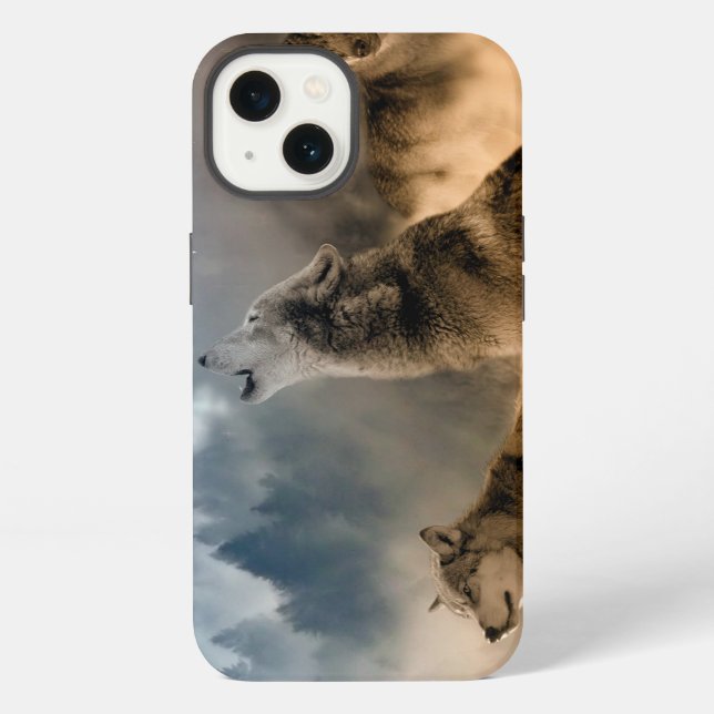 iPhone Funda para iPad Lobos Aullando a la Luna (Reverso )