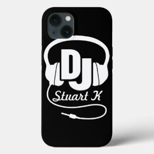 Funda para ipad negra y blanca con auriculares DJ