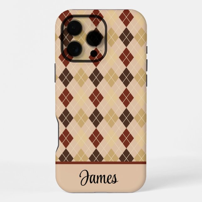 iPhone Funda para iPhone/iPad de argyle beige personaliza (Reverso )