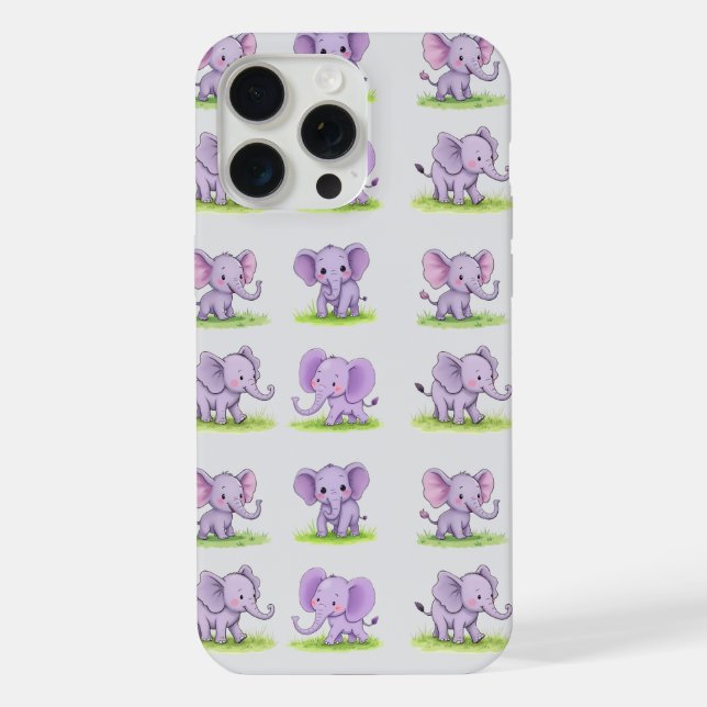 iPhone Funda para iPhone/iPad de elefante bebé violeta (Reverso )