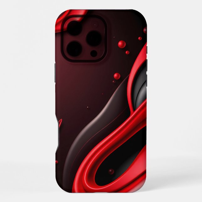 iPhone Funda para móvil con gradiente 3D rojo y negro-Ma (Reverso )