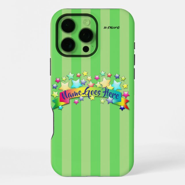 iPhone Funda para teléfono celular con franja verde  HAMb (Reverso )