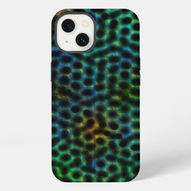 iPhone Funda para teléfono celular, verde con círculo y f (Reverso )