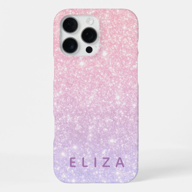 iPhone Funda para teléfono con brillo purpura rosa sonros (Reverso )