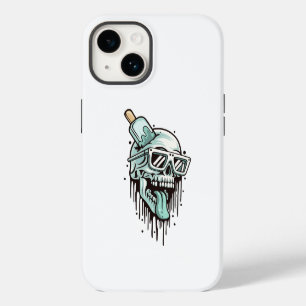 iPhone 14 Funda para teléfono con capucha y gafas de calaver
