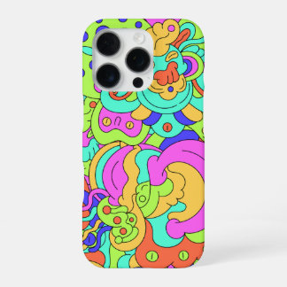 iPhone 16 Pro Funda para teléfono con caras distorsionadas psico