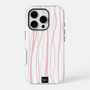 iPhone 16 Pro Funda para teléfono con iniciales minimalistas M