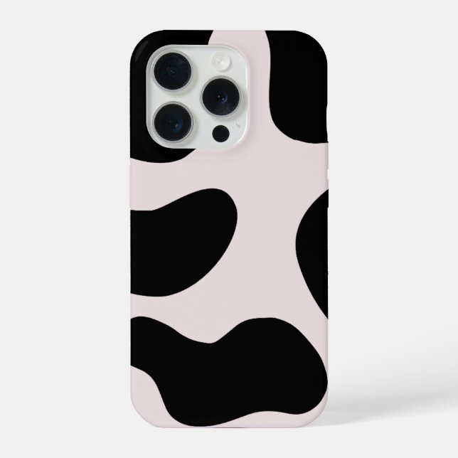 iPhone Funda para teléfono con patrón de blob negro abstr (Reverso )
