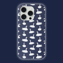 Funda para teléfono con patrón de cisne azul moder