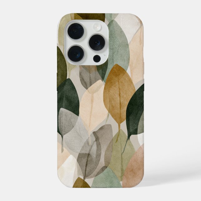 iPhone Funda para teléfono con patrón de hoja botánica bo (Reverso )