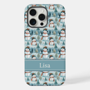 Funda para teléfono con patrón de muñeco de nieve