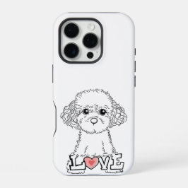 iPhone 16 Pro Funda para teléfono con Poodle con Amor