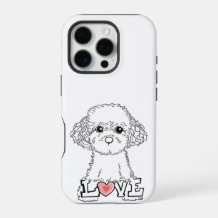 iPhone 16 Pro Funda para teléfono con Poodle con Amor