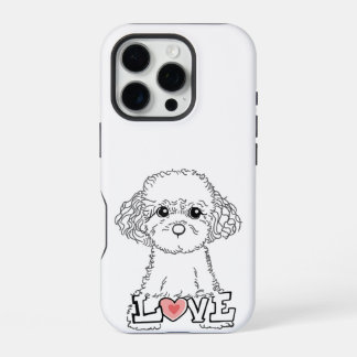 iPhone 16 Pro Funda para teléfono con Poodle con Amor