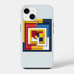 iPhone 14 Funda para teléfono cuadrado geométrico abstracto