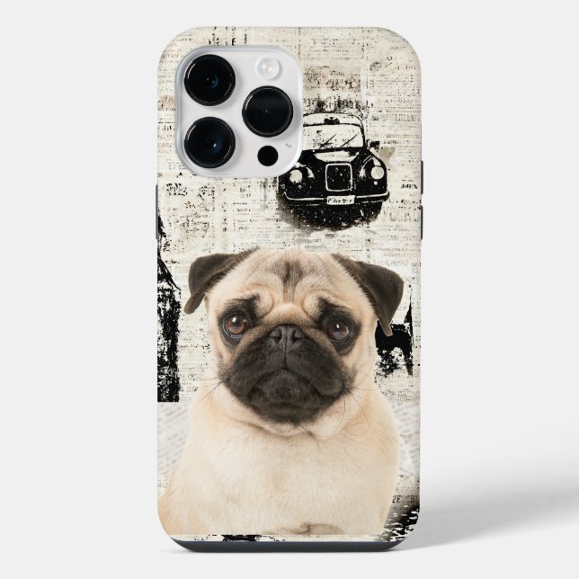 iPhone Funda para teléfono Cute Pug #01 (Reverso )