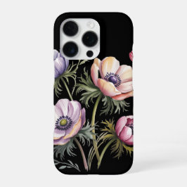 iPhone 16 Pro Funda para teléfono de acuarela de anémona de prim