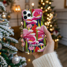iPhone 16 Pro Funda para teléfono de amapolas de estilo de dibuj