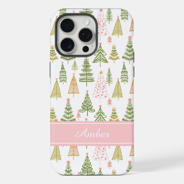iPhone Funda para teléfono de árbol de Navidad personaliz (Reverso )
