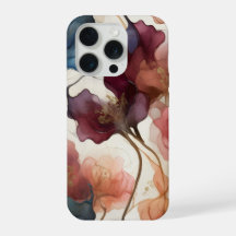 Funda para teléfono de arte floral abstracto elega