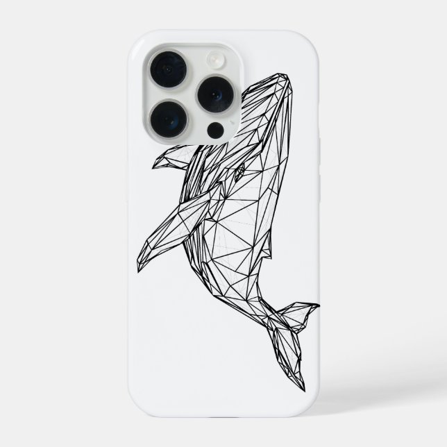 iPhone Funda para teléfono de ballena geométrica minimali (Reverso )
