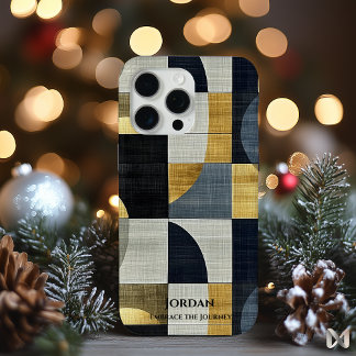 Funda para teléfono de elegancia geométrica – Azul