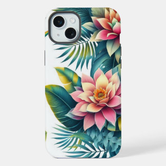 Funda para teléfono de hojas y flores tropicales