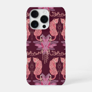 iPhone 16 Pro Funda para teléfono de leopardos rosados