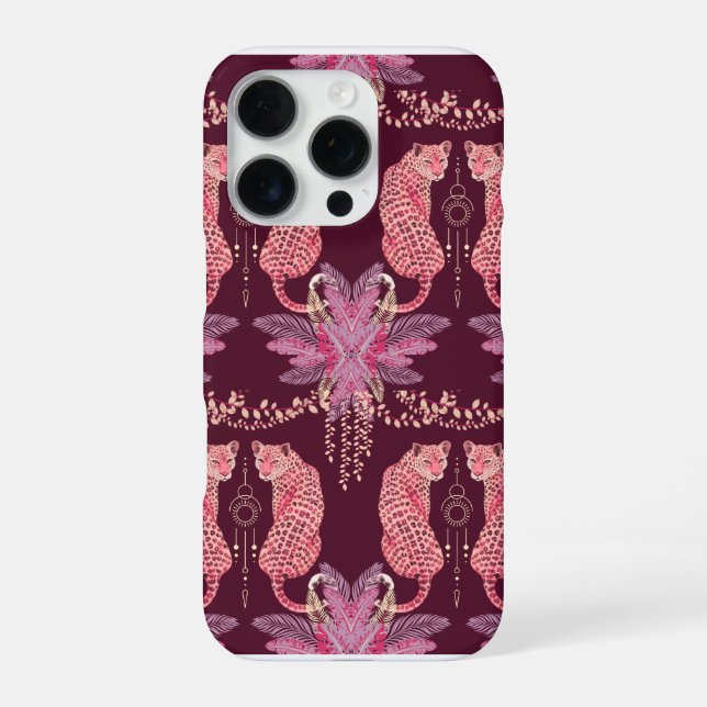 iPhone Funda para teléfono de leopardos rosados (Reverso)