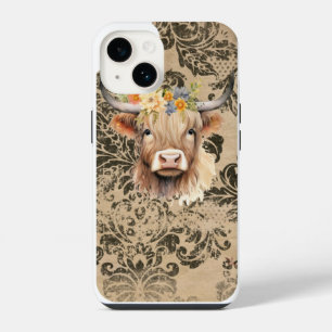 iPhone 14 Funda para teléfono de vaca de las Tierras Altas