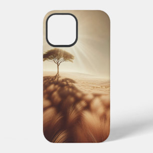 iPhone 12 Funda para teléfono del árbol de la soledad dorada