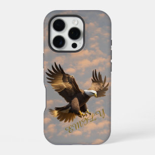 iPhone 16 Pro Funda para teléfono Eagle Sky con nombre personali