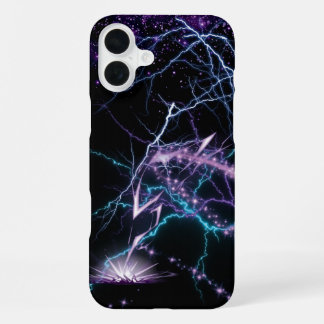 iPhone 16 Plus Funda para teléfono Electric Purple Lightning Stor
