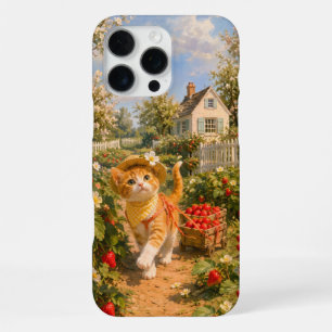 iPhone 16 Pro Max Funda para teléfono Jardín de Fresas en Primavera