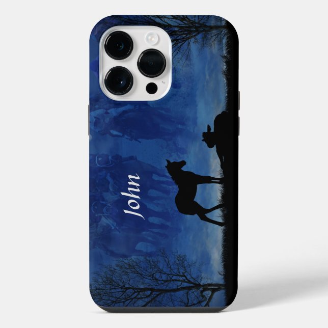 iPhone Funda para teléfono móvil de dos potros de caballo (Reverso )