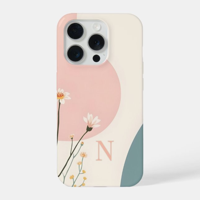 iPhone Funda para teléfono N con monograma minimalista –  (Reverso )