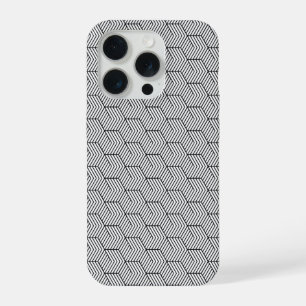 Funda para teléfono patrón negro línea cubo geomet